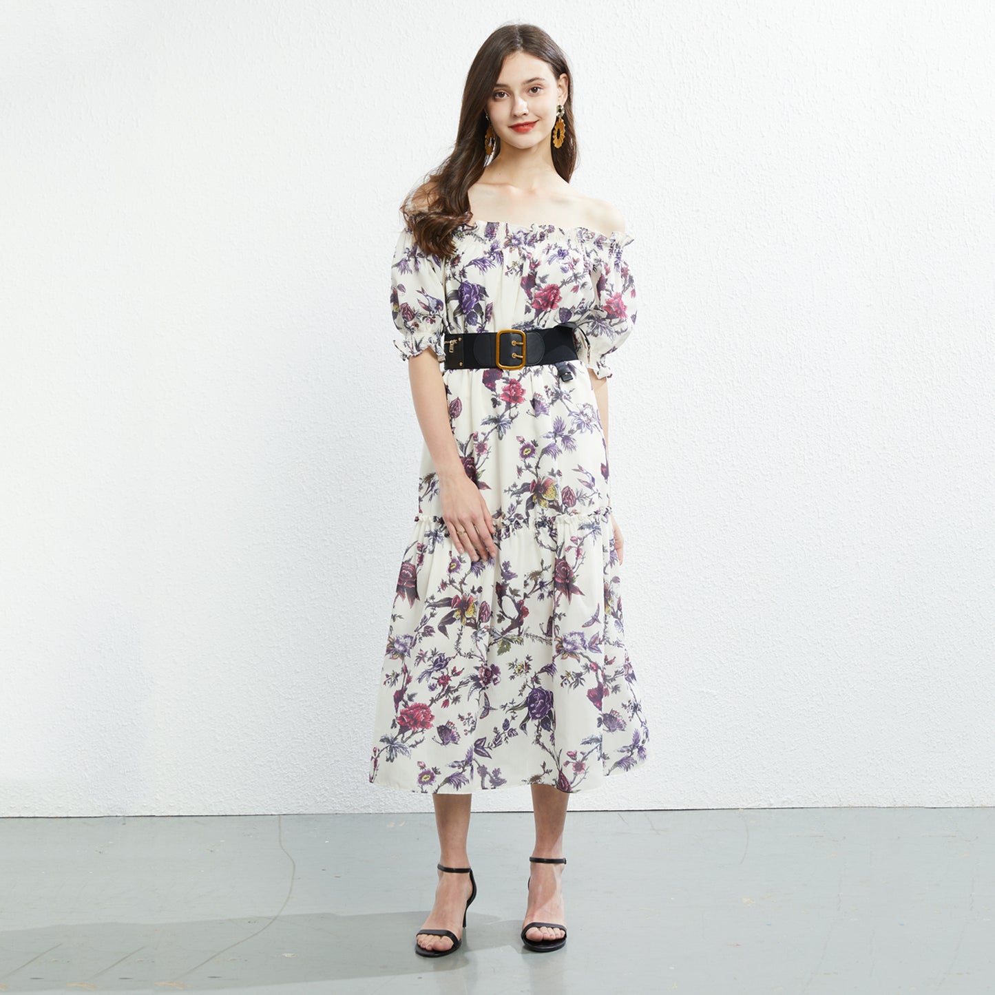 Women's New High Waist Printed Dress