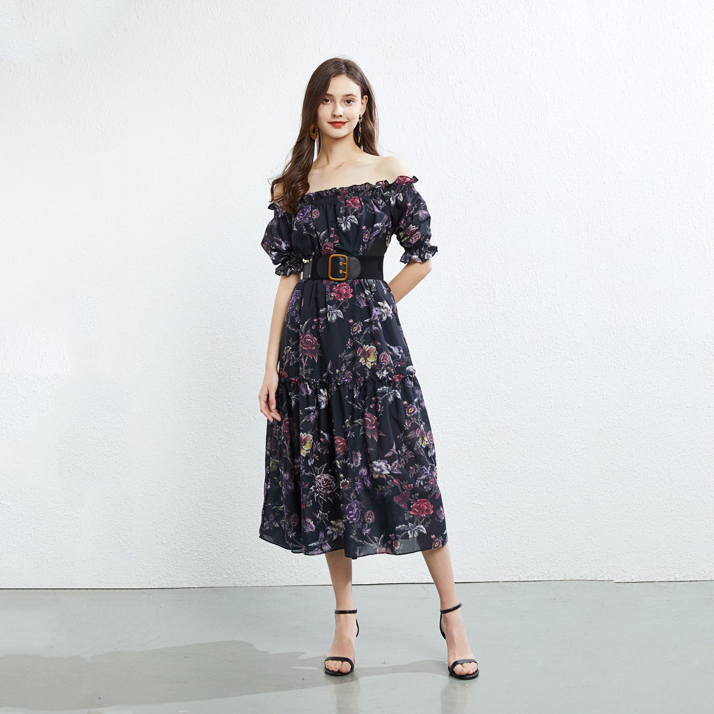 Women's New High Waist Printed Dress