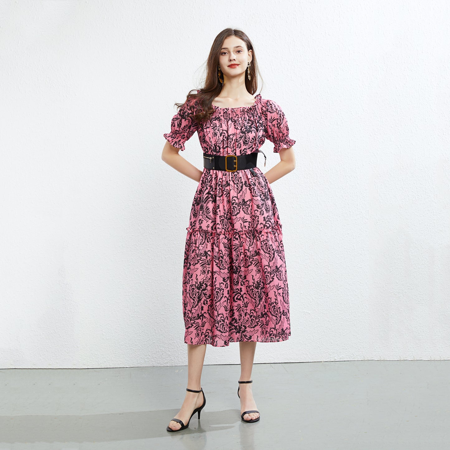 Women's New High Waist Printed Dress