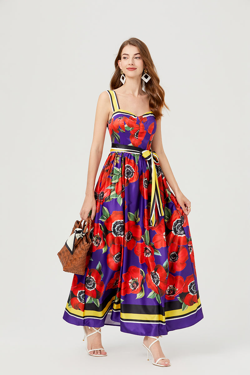 Summer Print Halter Dress