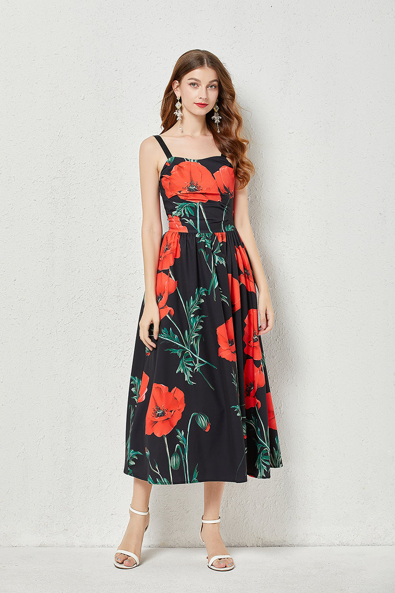 Printed Cami A Line Maxi Dress