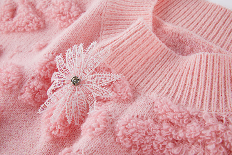 Reduction Snowflake Embroidery Beads Sweater