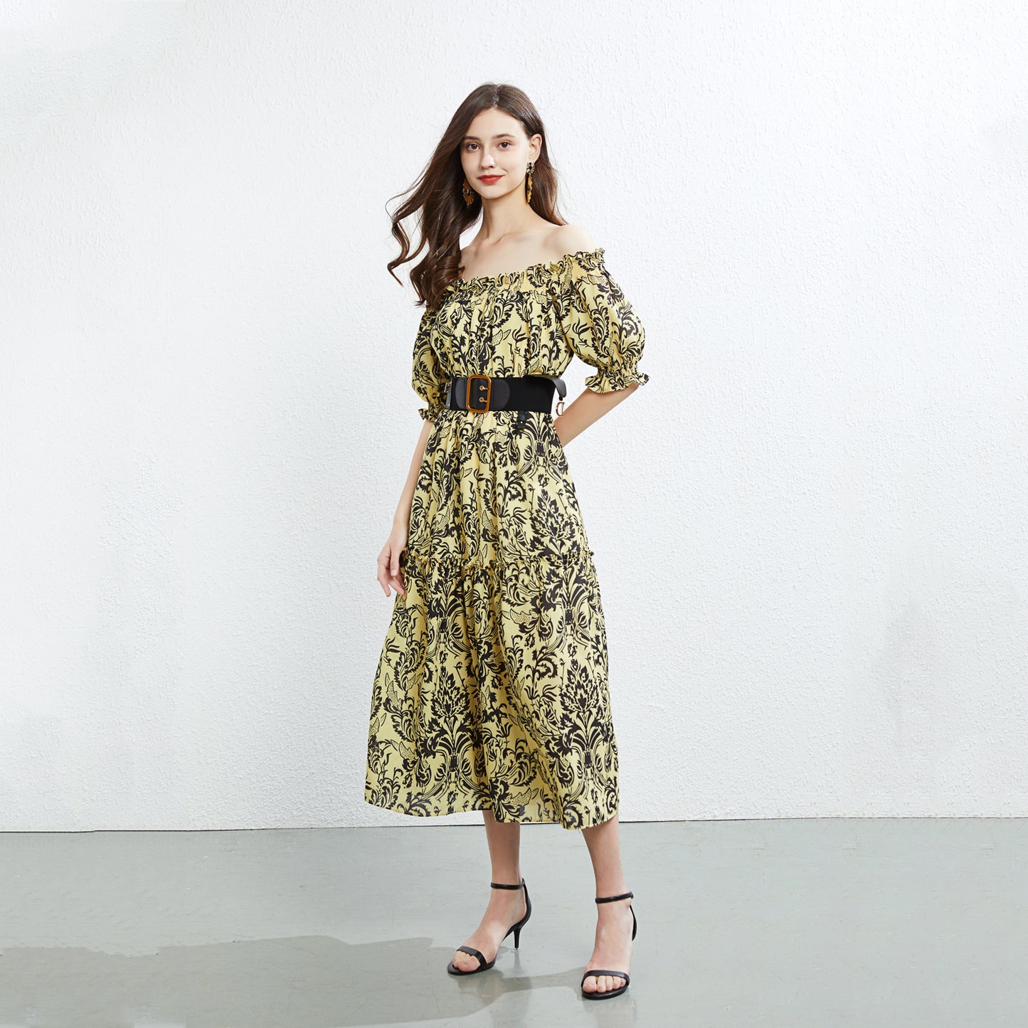 Women's New High Waist Printed Dress