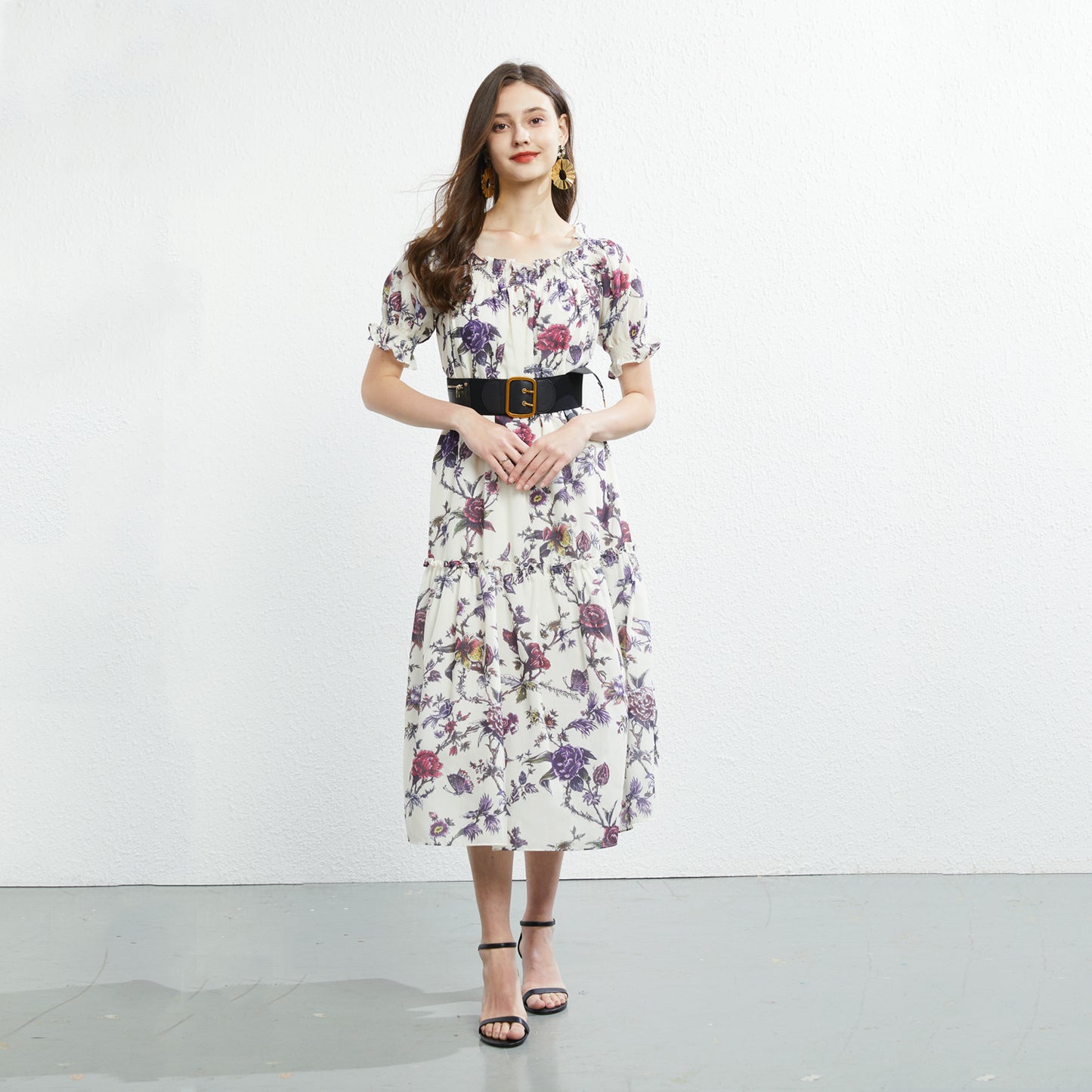 Women's New High Waist Printed Dress