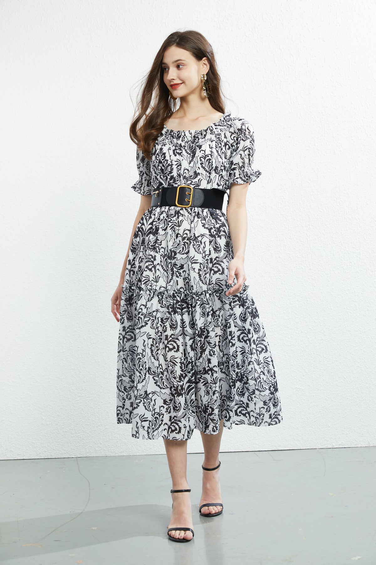 Women's New High Waist Printed Dress