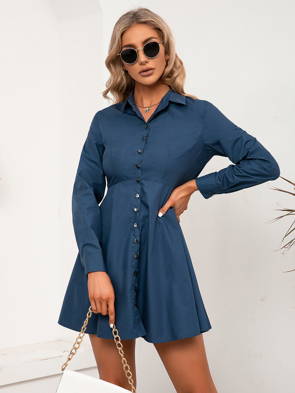 Women's Long Sleeve Large Swing Dress