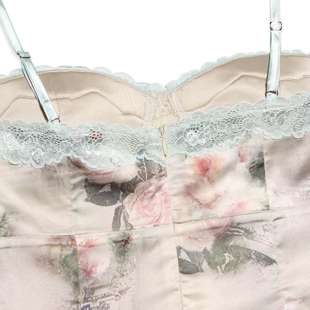 Women's Sexy Lace Cami Backless Sheath Dress